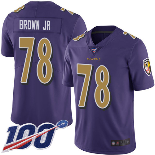 Baltimore Ravens Limited Purple Men Orlando Brown Jr. Jersey NFL Football #78 100th Season Rush Vapor Untouchable->baltimore ravens->NFL Jersey